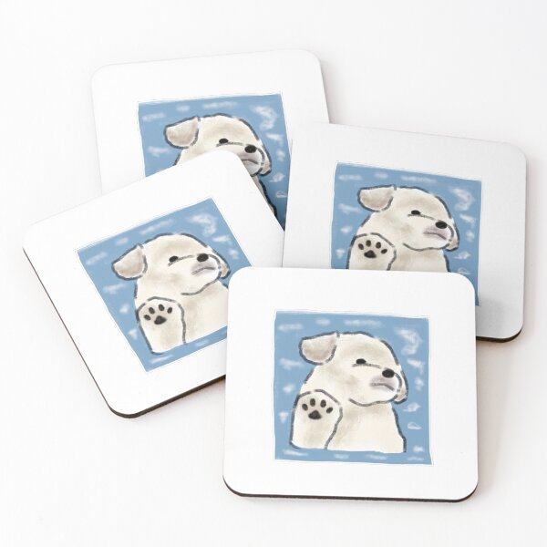 Item preview, Cute Waving Puppy Creamy White Dog designed and sold by raun.draw.