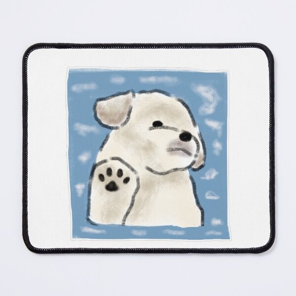 Item preview, Cute Waving Puppy Creamy White Dog designed and sold by raun.draw.