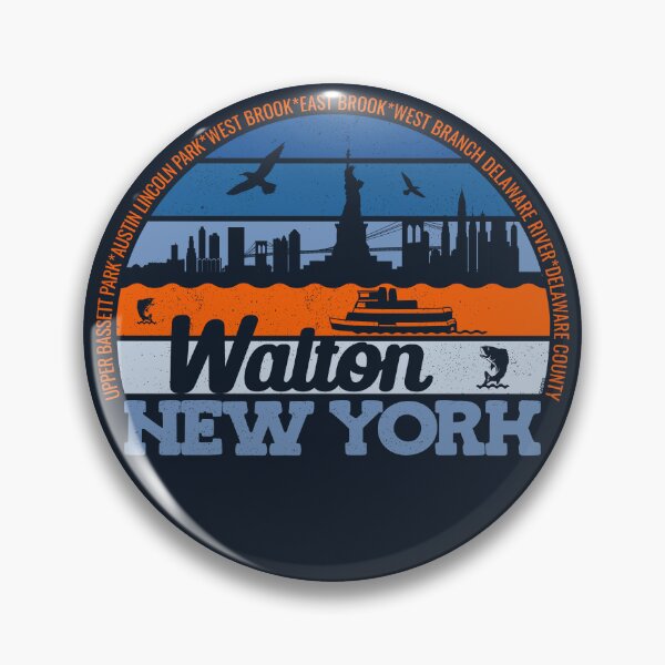 Item preview, Walton New York Sunset Retro Vintage Local Pride Logo designed and sold by CRHPOD20.