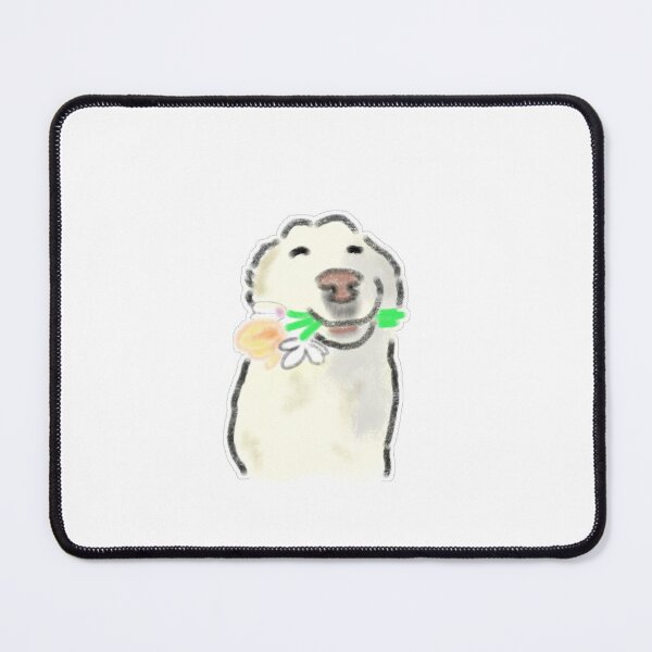 Item preview, Happy Golden Retriever Holding Flowers Bouquet designed and sold by raun.draw.