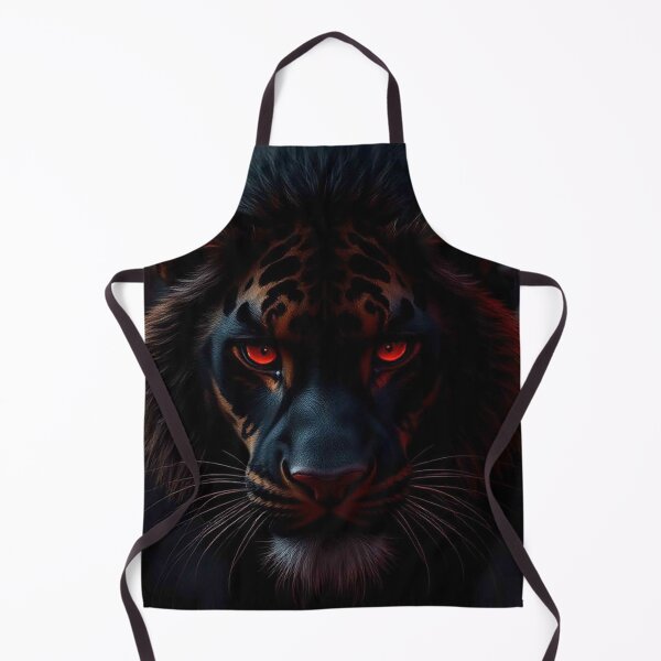 Item preview, Black Tiger with Crimson Stripes and Glowing Red Eyes – Mystical Dark Predator designed and sold by MFMart.