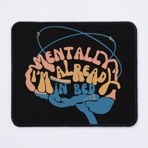 Item preview, Mentally I'm Already In Bed Brain T-Shirt, Funny Introvert Sleepy Quote Shirt, Retro Groovy Graphic Tee designed and sold by krozy21.