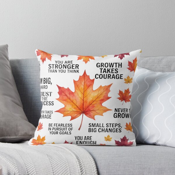 Aperçu de l'œuvre Inspiration automnale : Feuilles d'érable à l'aquarelle et citations inspirantes créée et vendue par larbimalki.