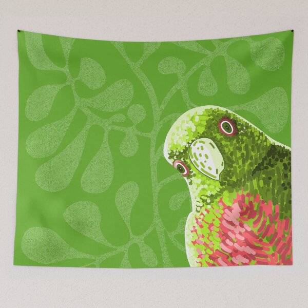 Item preview, Curious Parrot on botanical background designed and sold by Karla Star.