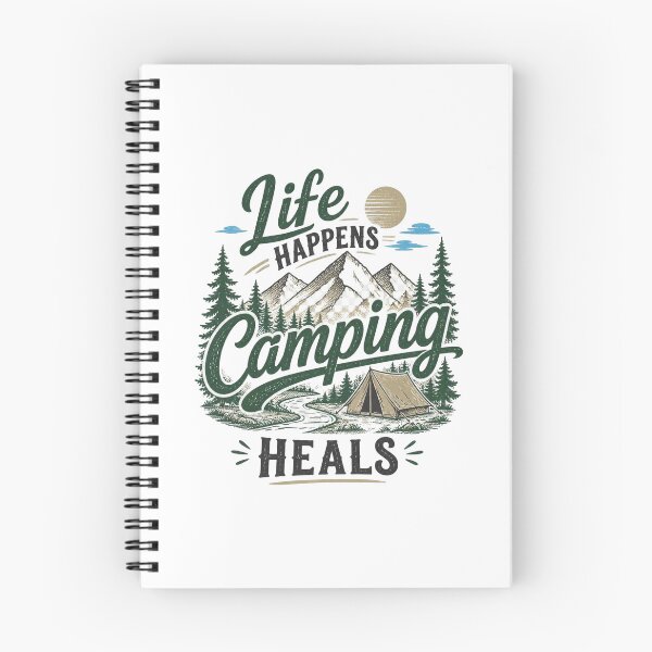 Item preview, Life Happens Camping Heals Vintage Mountain Adventure designed and sold by FestivityFinds.