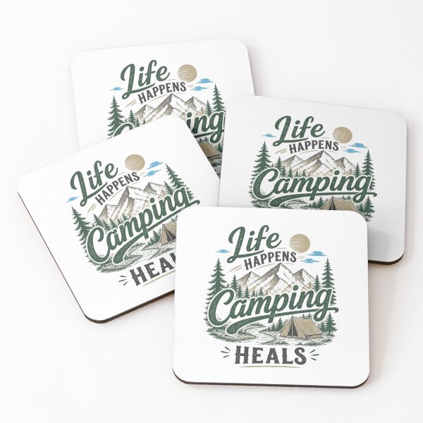Item preview, Life Happens Camping Heals Vintage Mountain Adventure designed and sold by FestivityFinds.