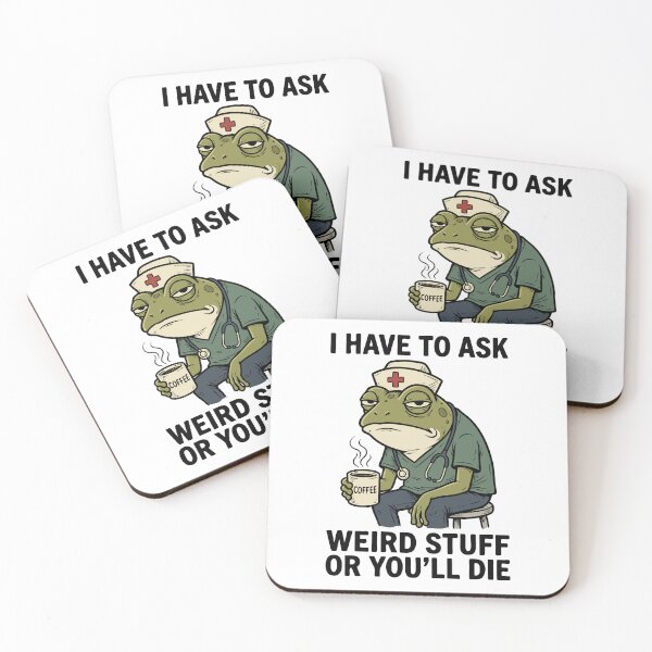Item preview, Tired Nurse Frog Drinking Coffee Funny Healthcare Gift designed and sold by WhooHoo-Art.