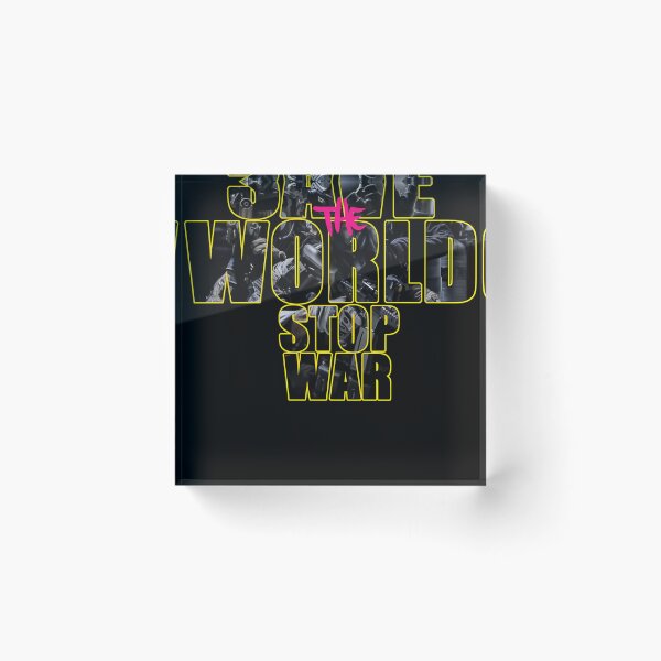 Item preview, save the world stop war thypography design designed and sold by WhimsicTalies.