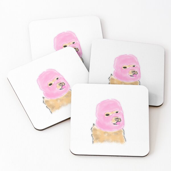 Item preview, Funny Dog Wearing Pink Balaclava Ski Mask designed and sold by raun.draw.