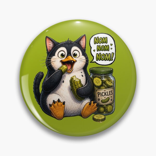 Item preview, Penguin Cat Munching pickles designed and sold by KreativeCrow.