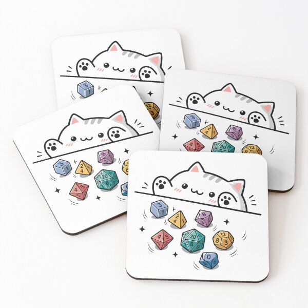 Item preview, Cute Cat D20 Funny RPG Dungeons And Dragons Tabletop Gaming designed and sold by gordonbwyashop.