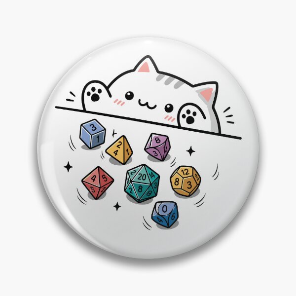 Item preview, Cute Cat D20 Funny RPG Dungeons And Dragons Tabletop Gaming designed and sold by gordonbwyashop.