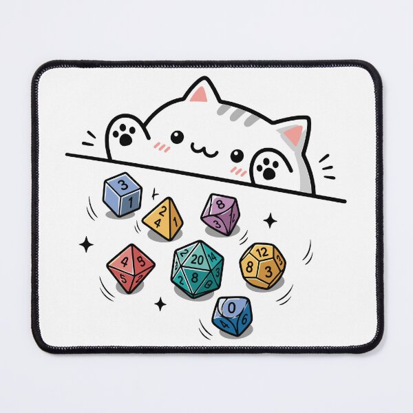 Item preview, Cute Cat D20 Funny RPG Dungeons And Dragons Tabletop Gaming designed and sold by gordonbwyashop.