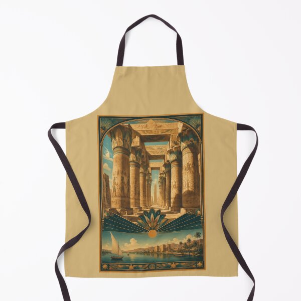 Item preview, Ancient Egypt Heritage – Karnak Temple & Nile Vintage Poster designed and sold by Yasmine Mohammed.