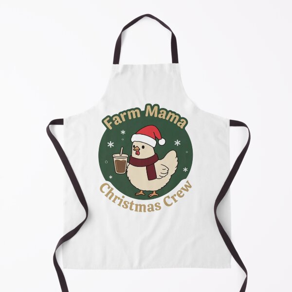Item preview, Farm Mama Christmas Crew – Chicken with Santa Hat and Iced Coffee designed and sold by LuloCreative.