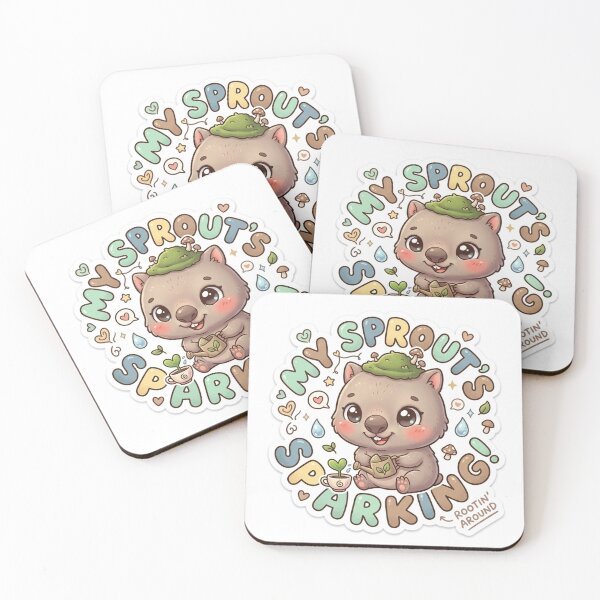 Item preview, Baby Wombat – Kawaii "My Sprout's Sparking" Sticker designed and sold by Chipkooo.