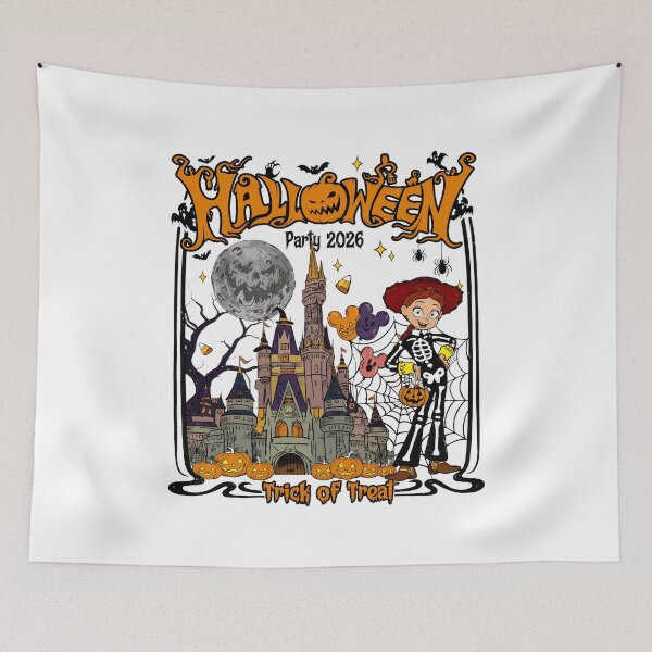 Item preview, Halloween Castle Skeleton Girl Trick Or Treat Artwork designed and sold by JamesVela80988.