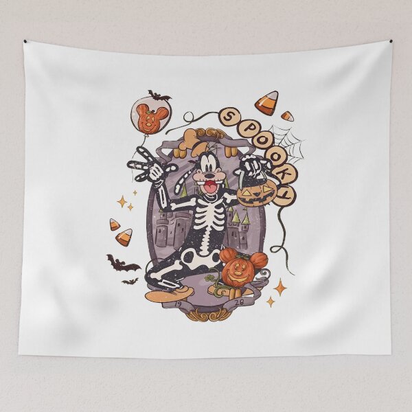 Item preview, Spooky Halloween Mouse Skeleton Castle Party Illustration designed and sold by MaryBenne69623.