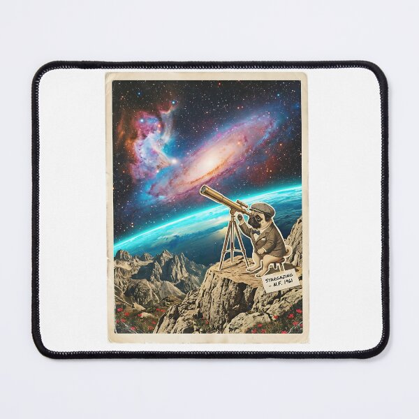 Item preview, Pug Astronomer at the Telescope designed and sold by PictoVibe.