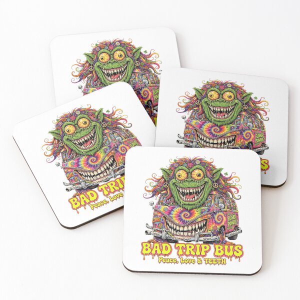 Item preview, Bad Trip Bus Hippie Van Monster designed and sold by WeirdWheeledArt.