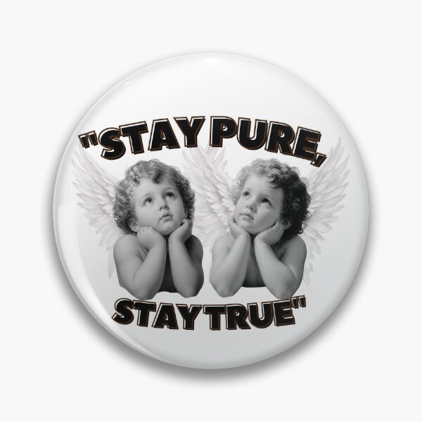 Item preview, Vintage Two Cherubs Stay Pure Stay True Graphic designed and sold by SilverSeaBKK.