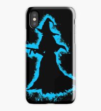 Evil halloween lightblue and black silhouette iPhone Case