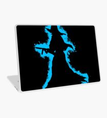 Evil halloween lightblue and black silhouette Laptop Skin
