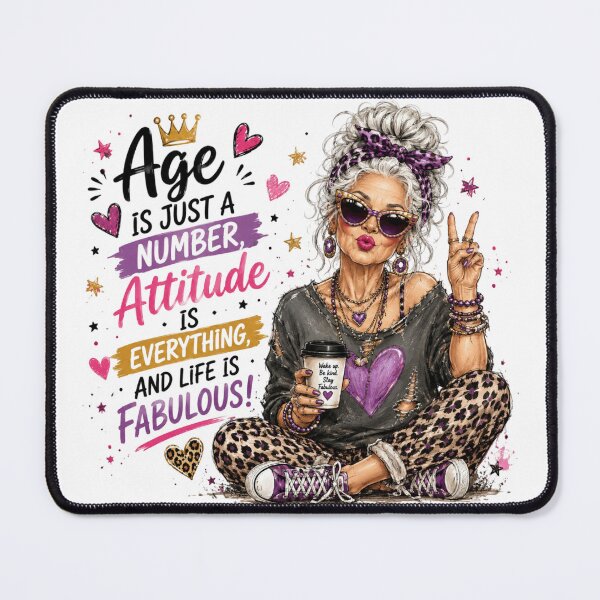 Item preview, Age Is Just a Number Attitude Is Everything Fabulous Woman designed and sold by WhooHoo-Art.