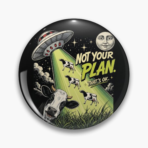 Item preview, UFO Cow Abduction Not Your Plan That's OK Retro Comic designed and sold by Vermanartist.