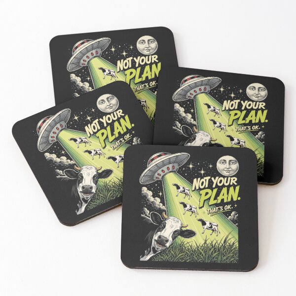 Item preview, UFO Cow Abduction Not Your Plan That's OK Retro Comic designed and sold by Vermanartist.