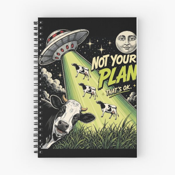 Item preview, UFO Cow Abduction Not Your Plan That's OK Retro Comic designed and sold by Vermanartist.