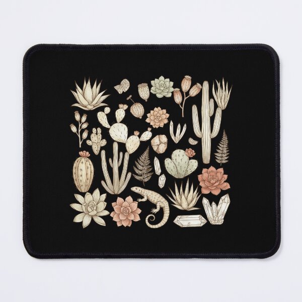Item preview, Vintage Desert Cactus Succulent Lizard Quartz Crystal Sticker Sheet designed and sold by FestivityFinds.