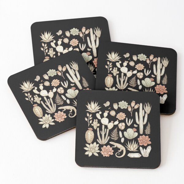 Item preview, Vintage Desert Cactus Succulent Lizard Quartz Crystal Sticker Sheet designed and sold by FestivityFinds.