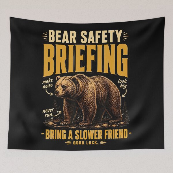 Item preview, Bear Safety Briefing Bring A Slower Friend Hiking Camping Outdoor Humor Wilderness Survival designed and sold by BrockmeyeSB.