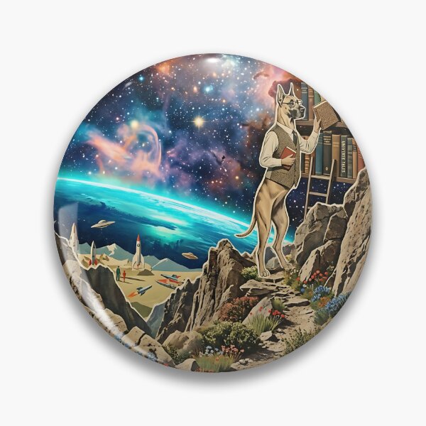 Item preview, Great Dane Cosmic Librarian designed and sold by PictoVibe.