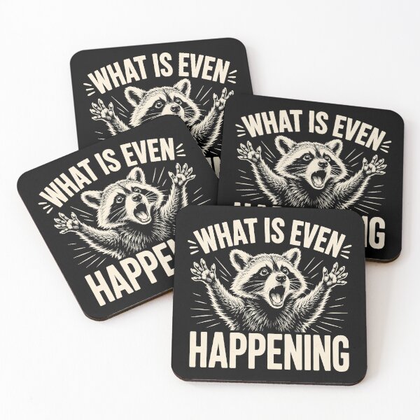 Item preview, What Is Even Happening Funny Raccoon Meme designed and sold by gordonbwyashop.