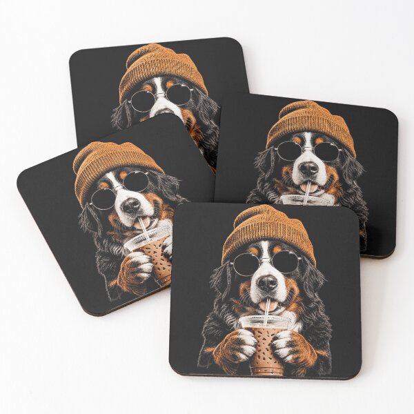Item preview, Bernese Mountain Dog Coffee Lover Beanie Glasses designed and sold by BrockmeyeSB.