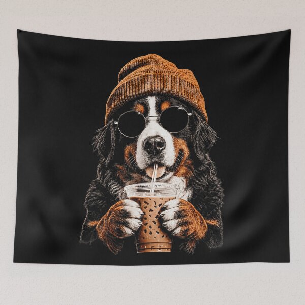 Item preview, Bernese Mountain Dog Coffee Lover Beanie Glasses designed and sold by BrockmeyeSB.