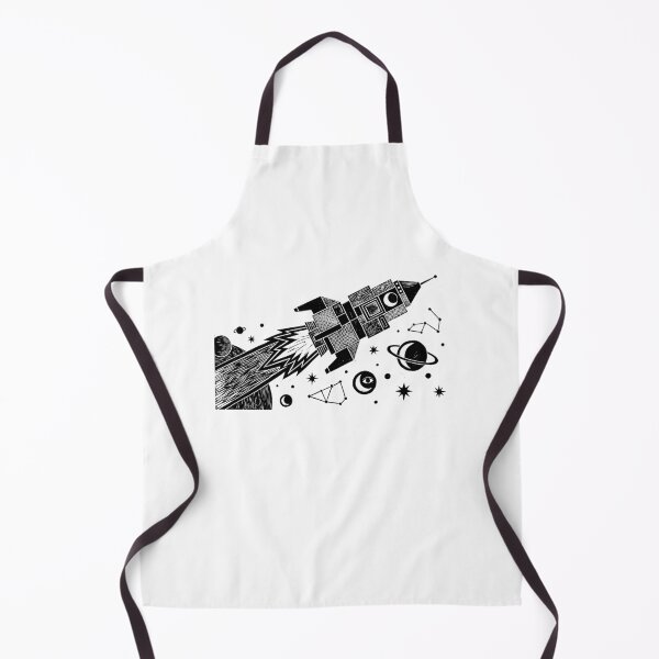 Item preview, Space Rocket Ship Woodcut Linocut Vintage Astronomy Art designed and sold by KiwiRider.