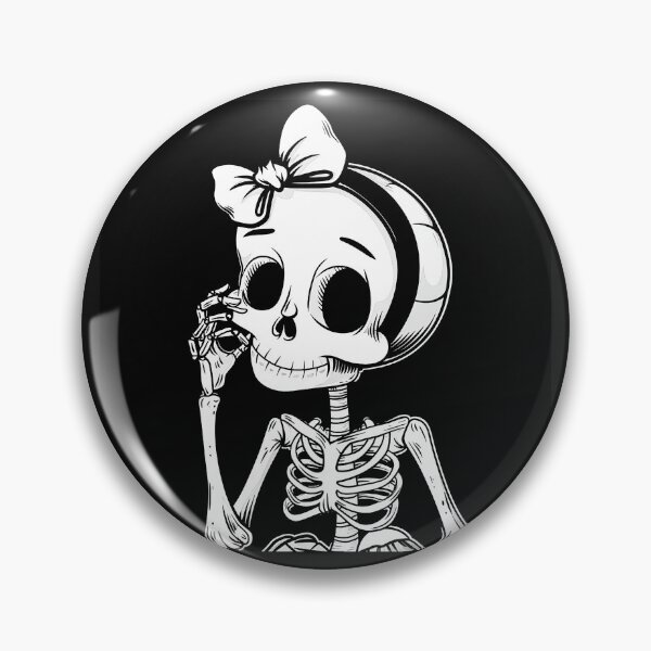 Item preview, Cute Skeleton Girl with Bow Kawaii Gothic Character Art designed and sold by inkoutninja.