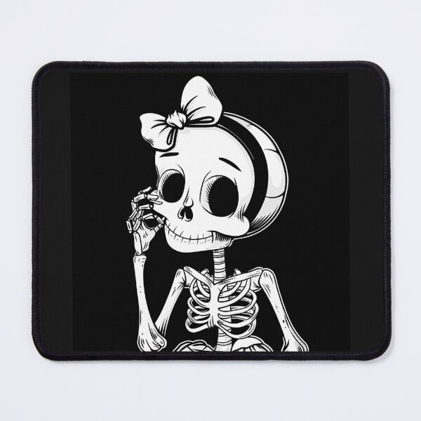Item preview, Cute Skeleton Girl with Bow Kawaii Gothic Character Art designed and sold by inkoutninja.