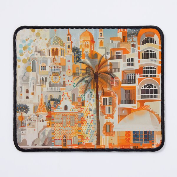 Item preview, Mediterranean Palms and Orange Rooftops designed and sold by NeoNebulaArt.
