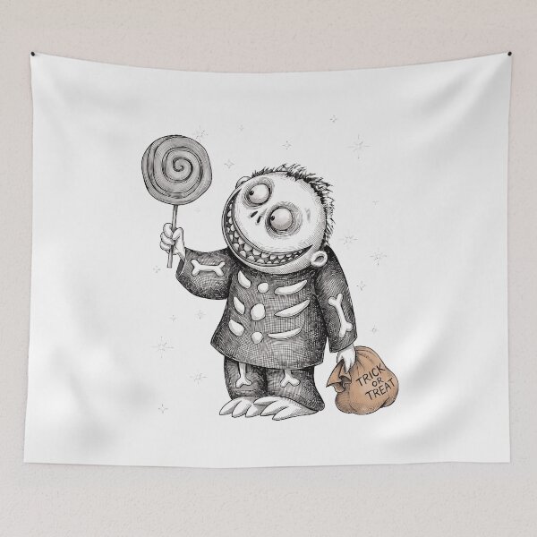 Item preview, Spooky Monster Halloween Candy Night Illustration designed and sold by PhillipCo64597.