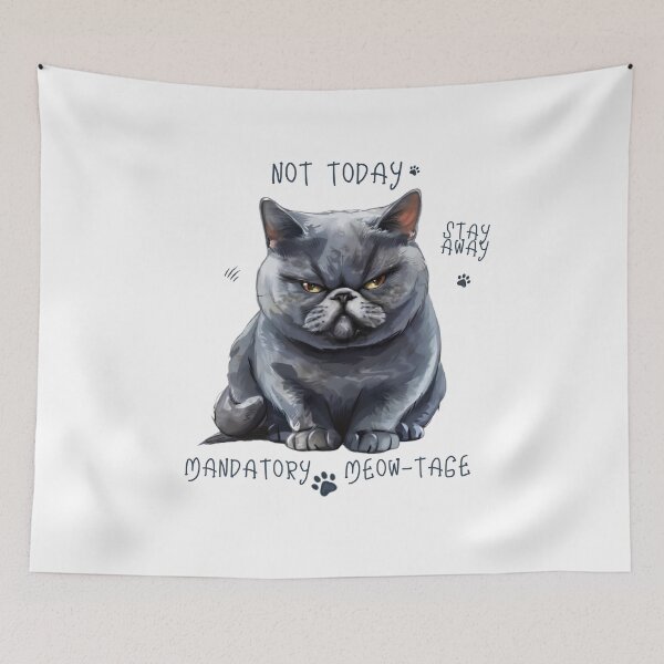 Item preview, Grumpy Grey British Shorthair Cat Funny Attitude designed and sold by Sitred123.