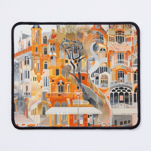 Item preview, Orange Boulevard in the Old Quarter designed and sold by NeoNebulaArt.