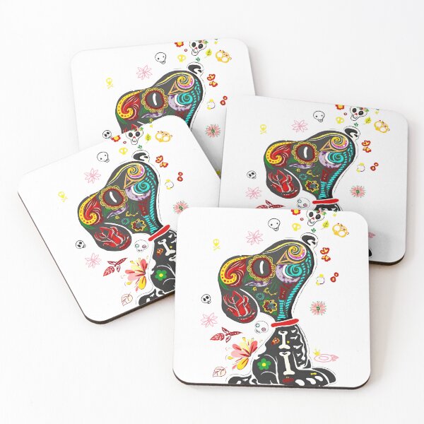 Item preview, Colorful Sugar Skull Cat Halloween Folk Art Design designed and sold by JohnYoung63765.