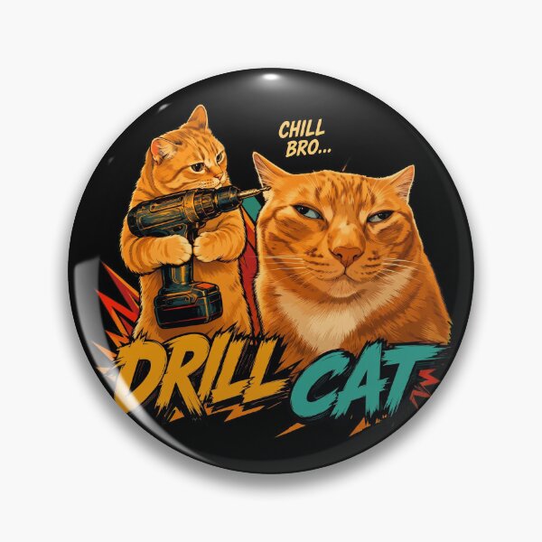 Item preview, Funny Drill Cat Chill Bro Retro Comic Orange Tabby designed and sold by Vermanartist.