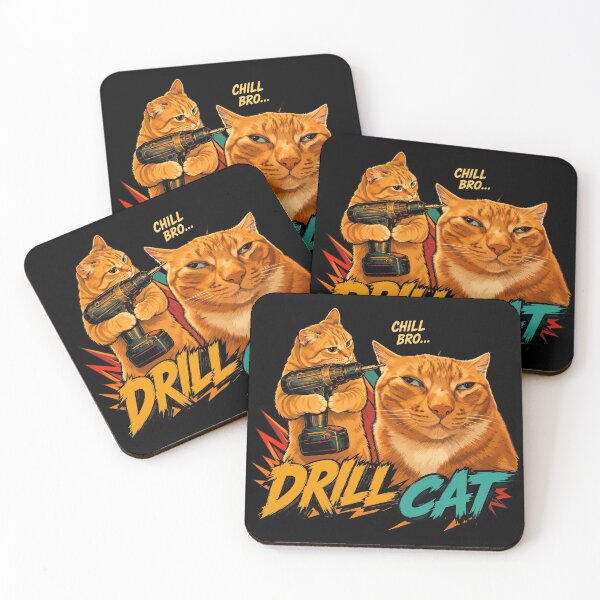 Item preview, Funny Drill Cat Chill Bro Retro Comic Orange Tabby designed and sold by Vermanartist.