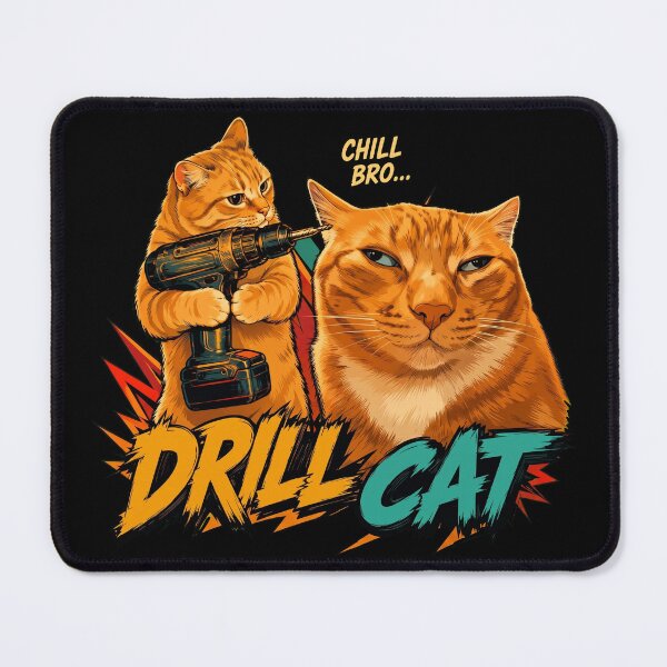 Item preview, Funny Drill Cat Chill Bro Retro Comic Orange Tabby designed and sold by Vermanartist.