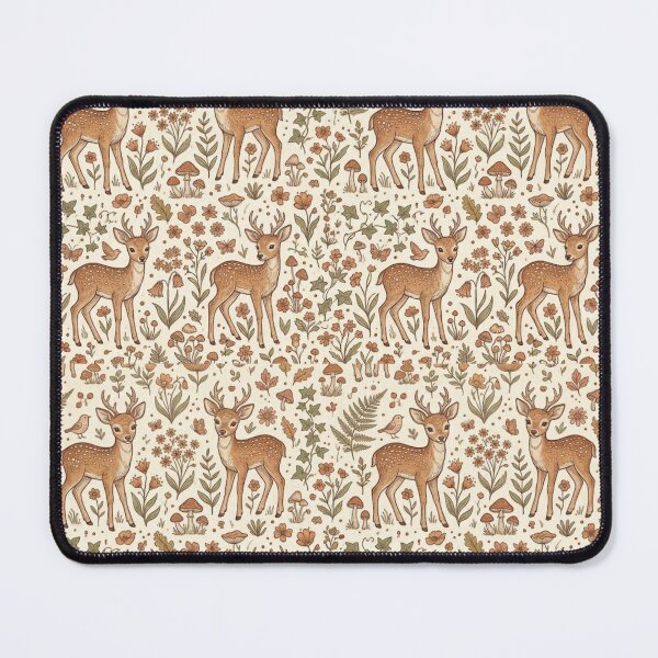 Item preview, Cute Deer Pattern – Whimsical Woodland Deer with Flowers & Leaves designed and sold by Ink Matrix.